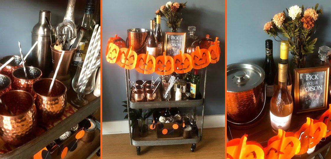 Bar Cart Styling - Halloween Edition | InStyleRooms.com/Blog