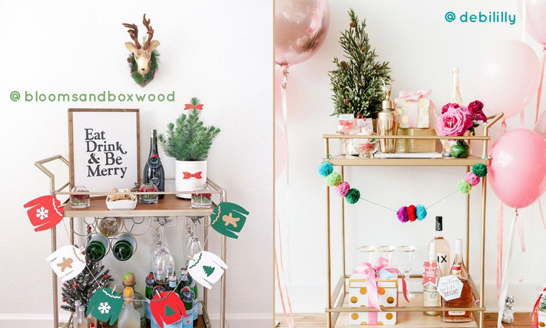 15 Bar Carts Dressed Up for the Holidays | InStyleRooms.com/Blog