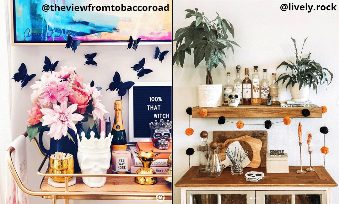 Bar Cart Styling: Halloween Style | InStyleRooms.com/Blog